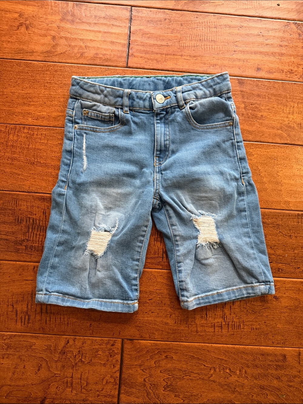 Zara Kids Light Blue Distressed Denim Shorts